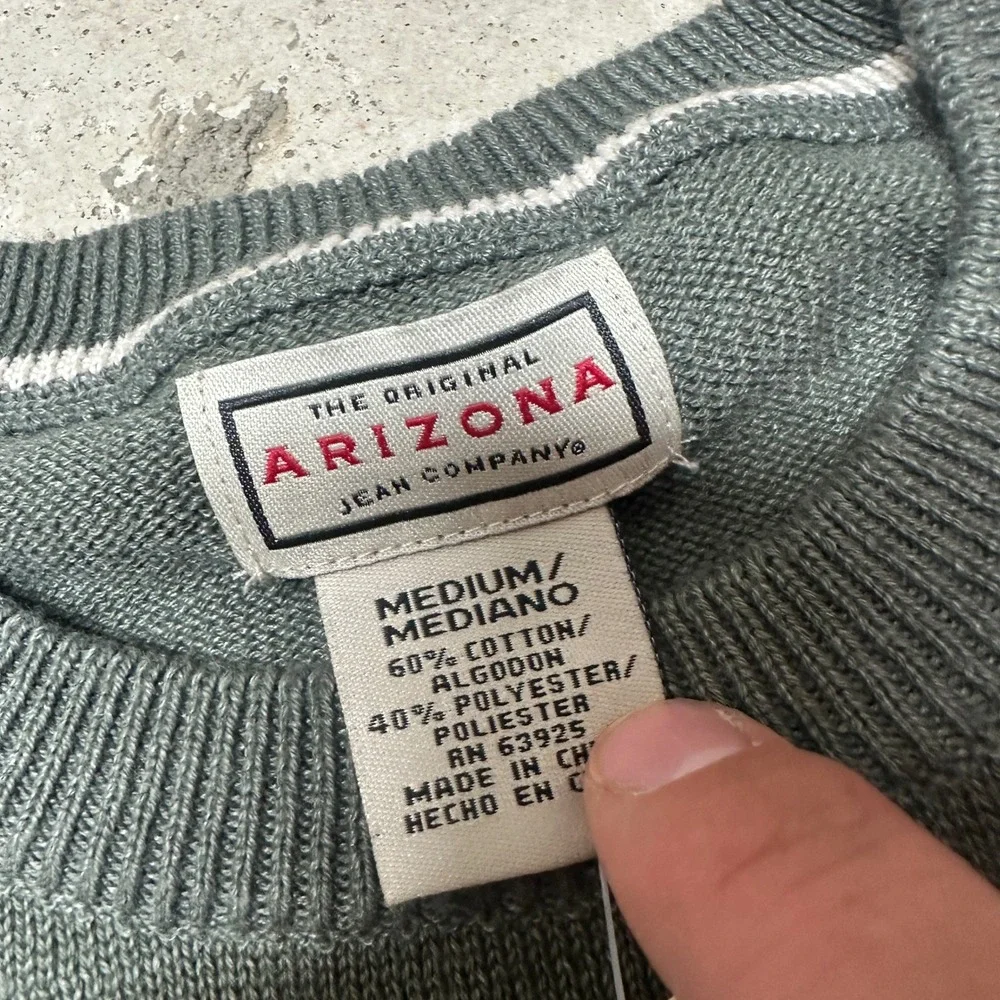 Arizona Jean Company Mens‎ Medium Thyme Green Long Sleeve Crew Neck Sweater